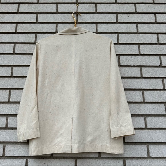 Vintage RHIP Raw Silk Cream Blazer Jacket Minimalist Natural Fiber Coastal Chic - Picture 10 of 10